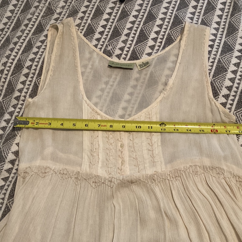 90s/ vtg Anthropologie tiered prairie babydoll dress - Picture 16 of 16